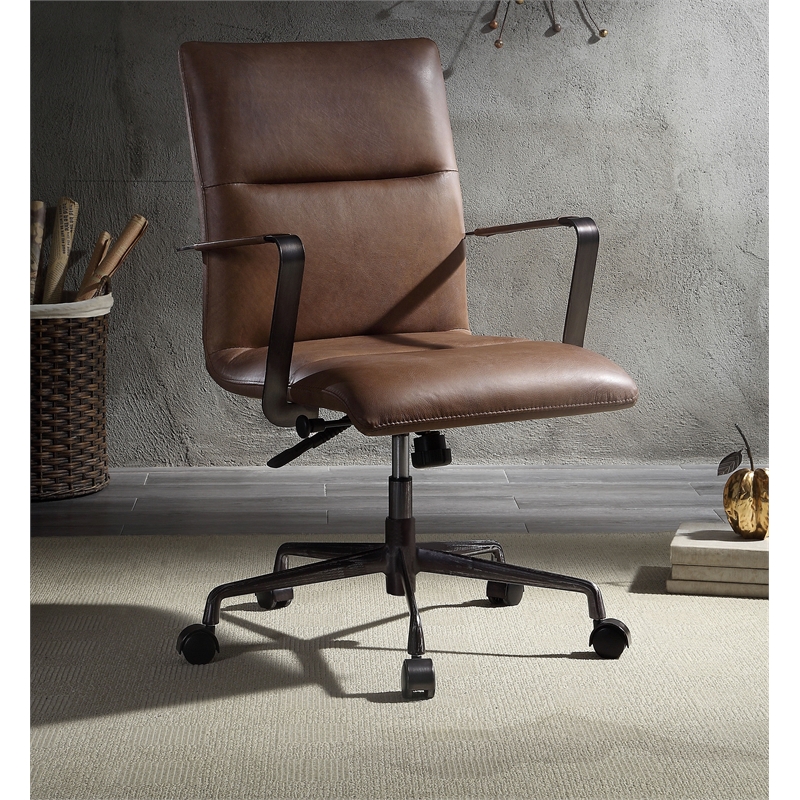 Scranton & Co Executive Office Chair with Lift in Vintage Chocolate