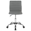 Scranton & Co Low Back Faux Leather Office Swivel Chair in Light Gray