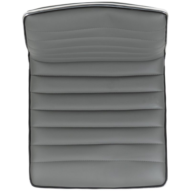 Scranton & Co Low Back Faux Leather Office Swivel Chair in Light Gray