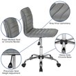Scranton & Co Low Back Faux Leather Office Swivel Chair in Light Gray