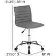 Scranton & Co Low Back Faux Leather Office Swivel Chair in Light Gray