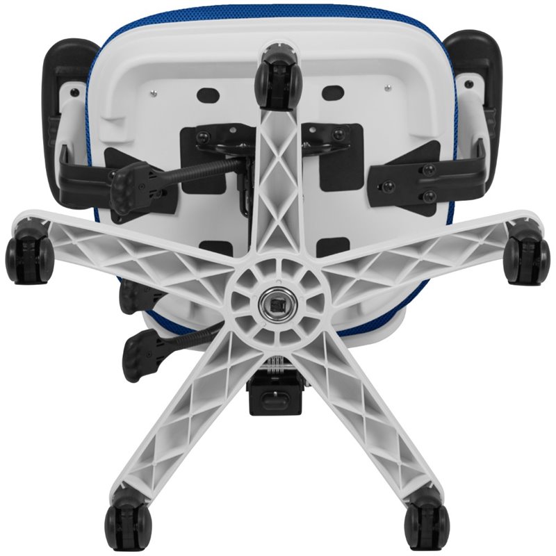 Scranton & Co Mid Back Executive Mesh Office Swivel Chair in Blue and White