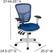 Scranton & Co Mid Back Executive Mesh Office Swivel Chair in Blue and White