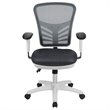Scranton & Co Mid Back Executive Mesh Office Swivel Chair in Gray and White