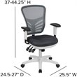 Scranton & Co Mid Back Executive Mesh Office Swivel Chair in Gray and White
