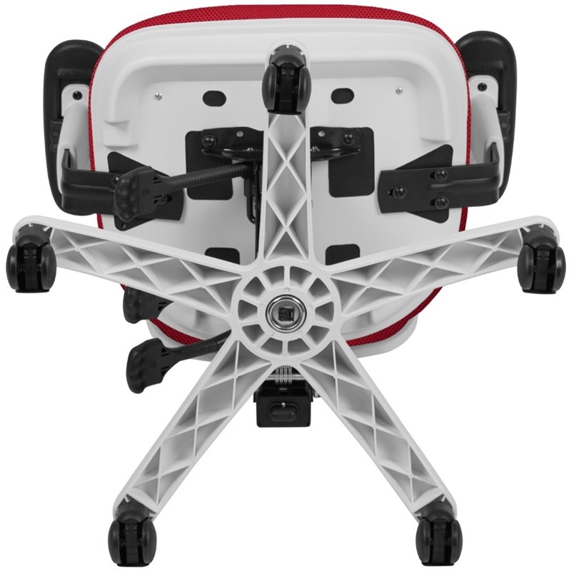 Scranton & Co Contemporary Mesh Fabric Mid Back Executive Swivel Chair in Red