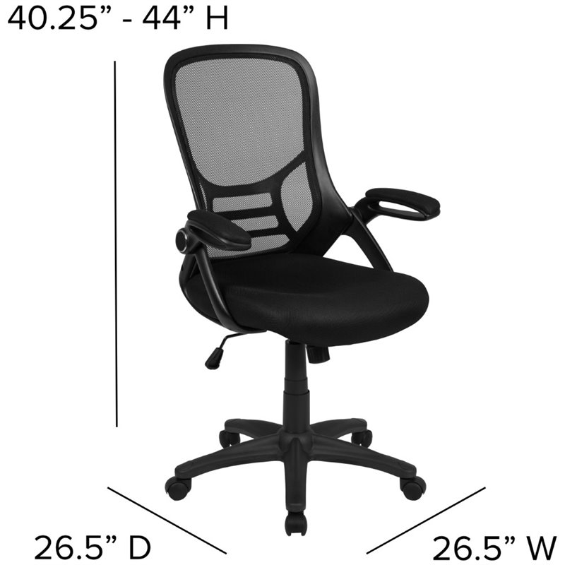 Scranton & Co High-Back Ergonomic Mesh Office Swivel Chair in Black