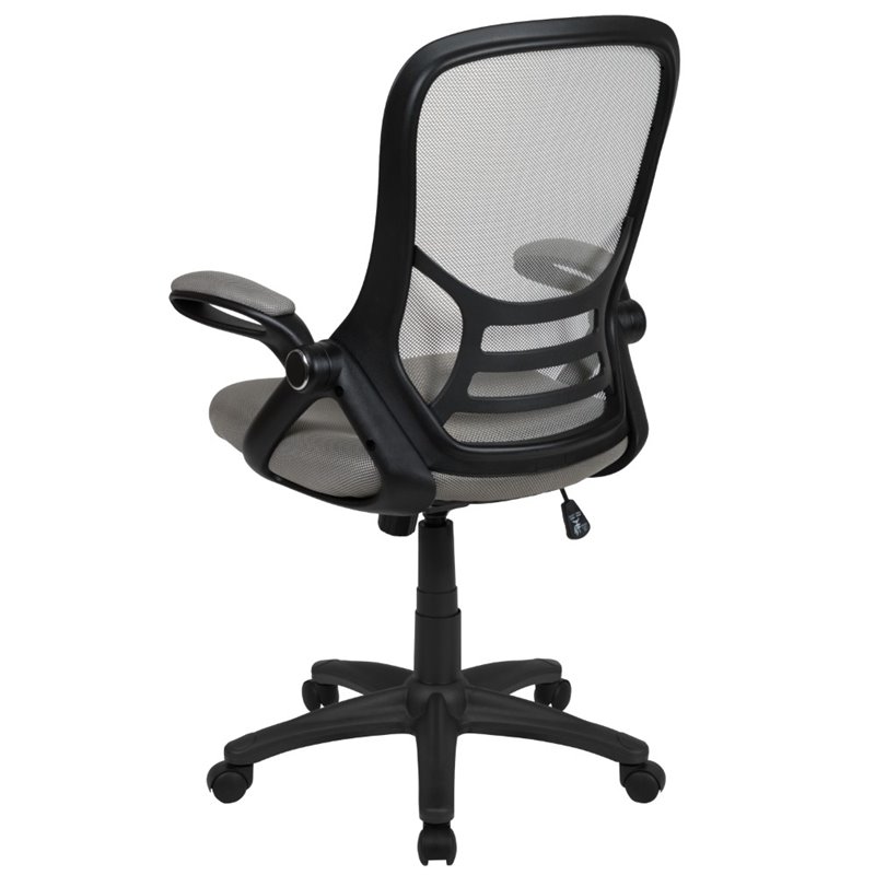 Scranton & Co High-Back Ergonomic Mesh Office Swivel Chair in Light Gray