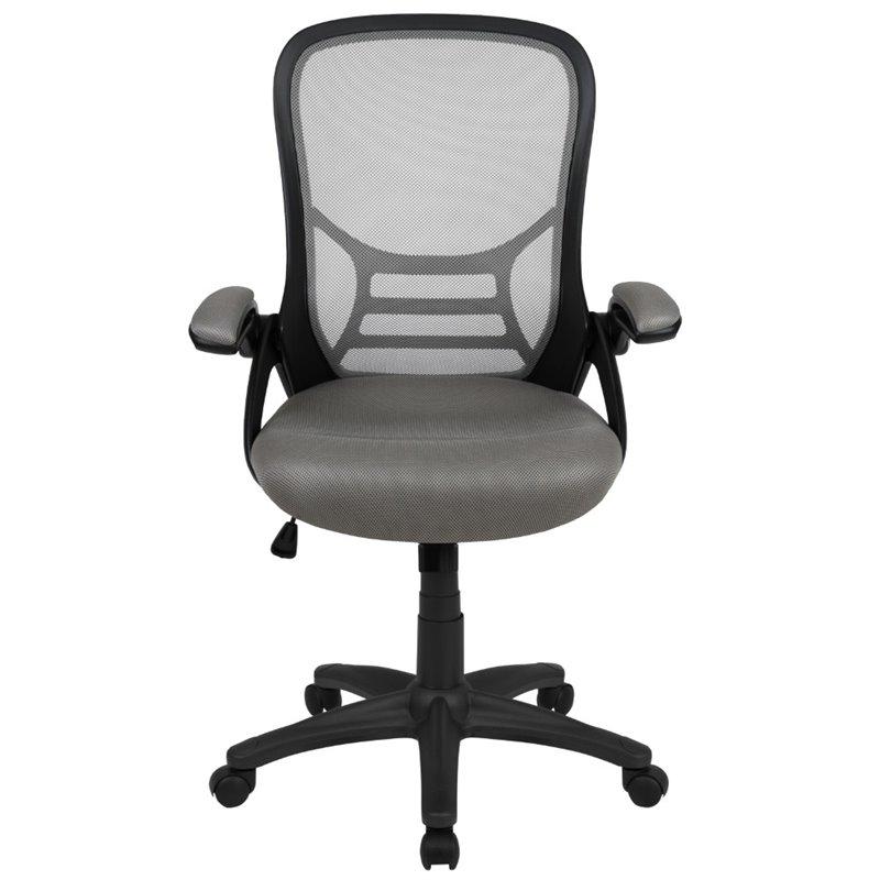 Scranton & Co High-Back Ergonomic Mesh Office Swivel Chair in Light Gray