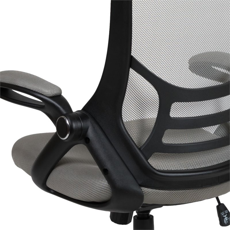 Scranton & Co High-Back Ergonomic Mesh Office Swivel Chair in Light Gray