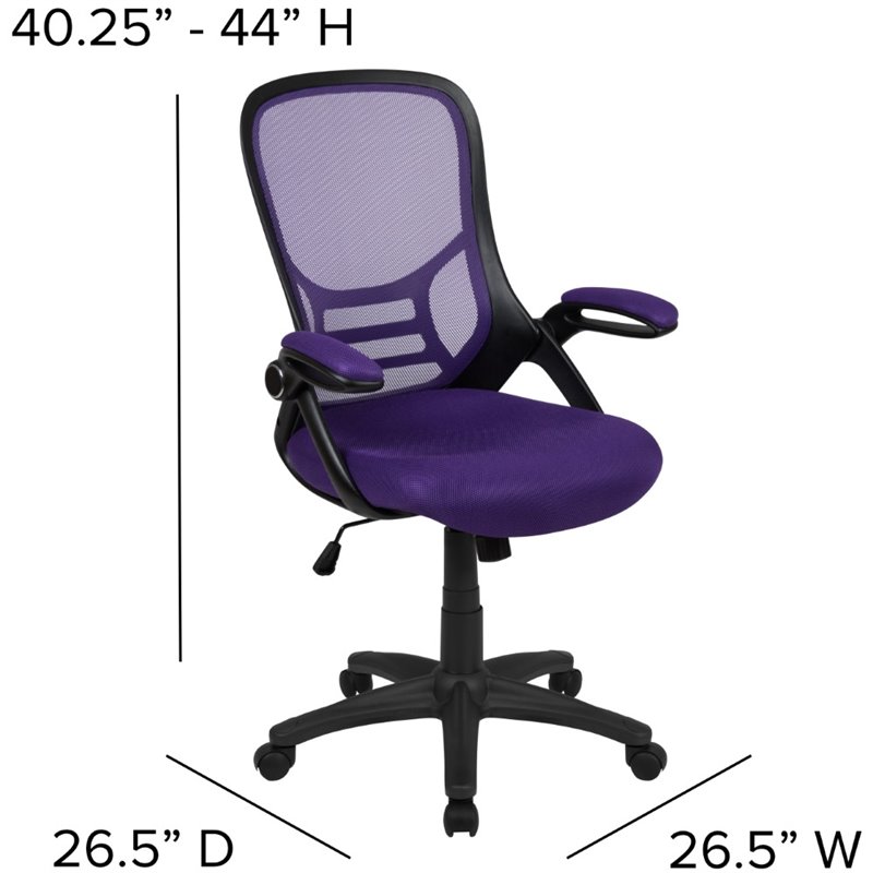 Scranton & Co High-Back Ergonomic Mesh Office Swivel Chair in Purple