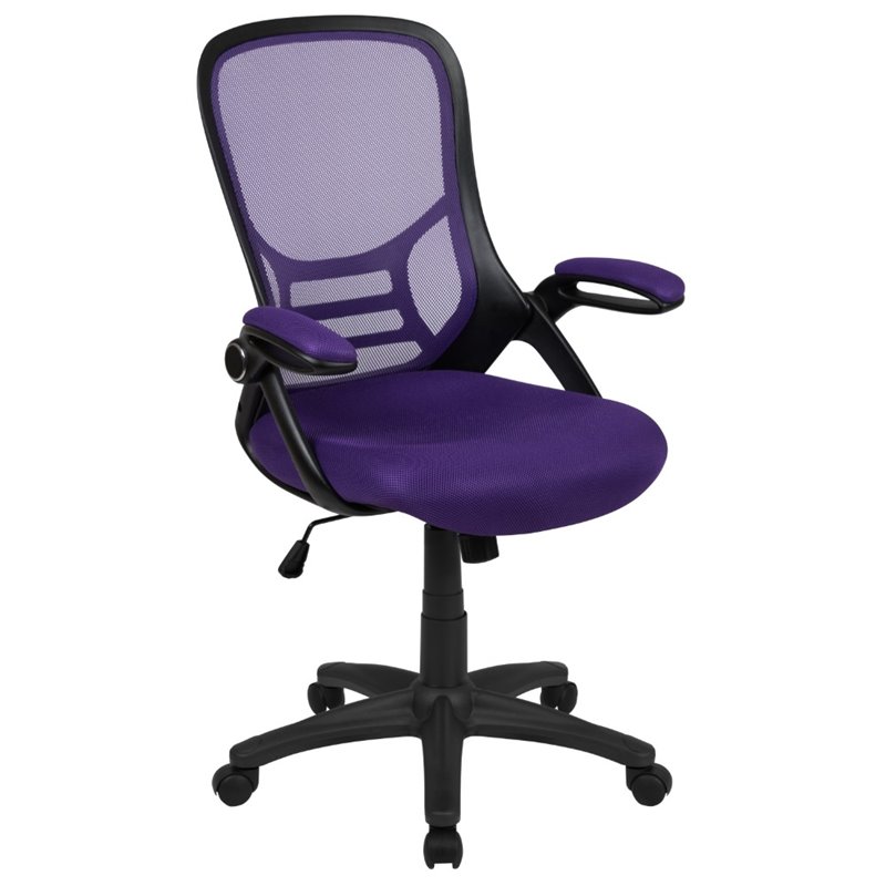 Scranton & Co High-Back Ergonomic Mesh Office Swivel Chair in Purple