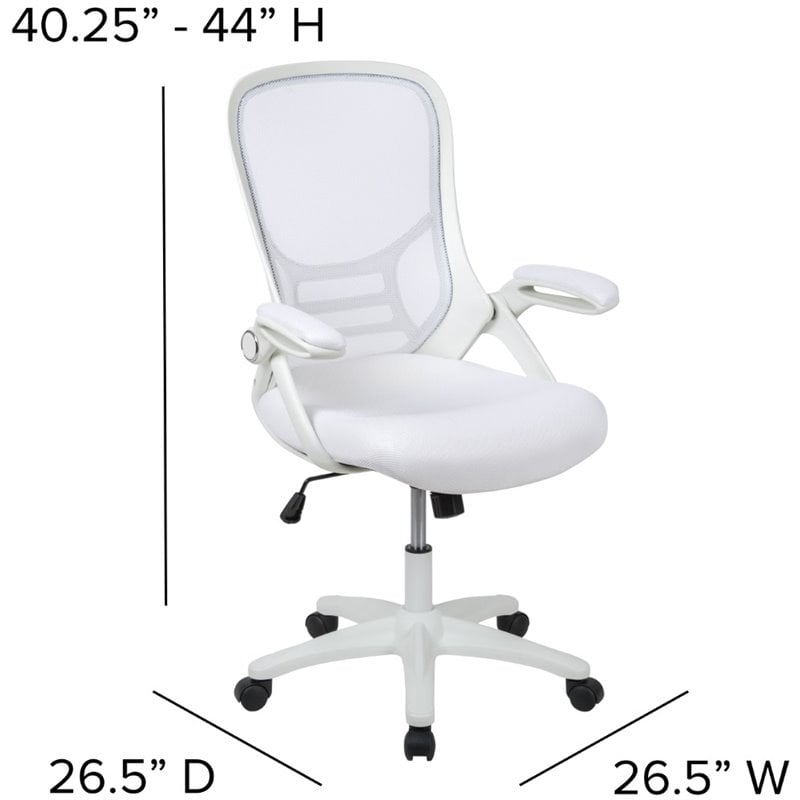 Scranton & Co Mesh White Office Chair High-Back Ergonomic 40.25