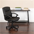 Scranton & Co Contemporary Faux Leather Mid Back Swivel Office Chair in Black