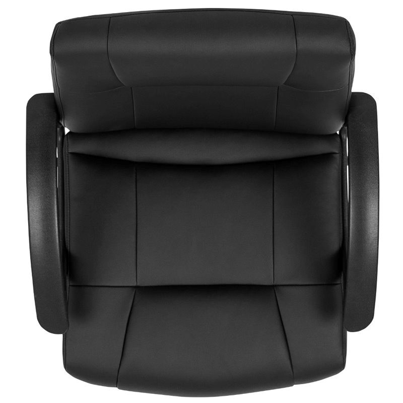 Scranton & Co Contemporary Faux Leather Mid Back Swivel Office Chair in Black