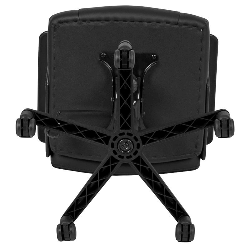 Scranton & Co Contemporary Faux Leather Mid Back Swivel Office Chair in Black
