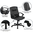 Scranton & Co Contemporary Faux Leather Mid Back Swivel Office Chair in Black