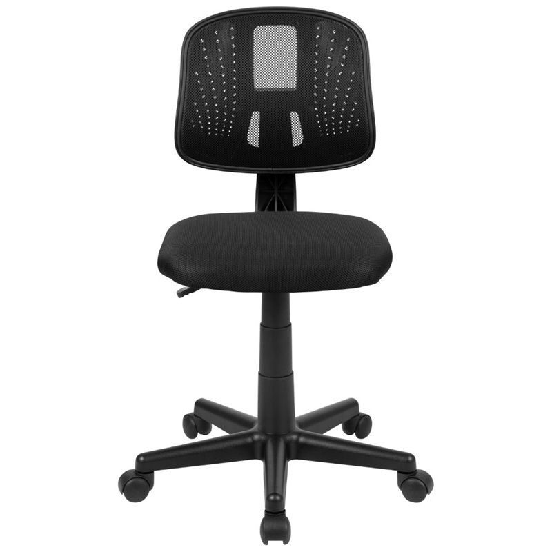 Scranton & Co Modern Pivot Mesh Back Office Swivel Chair in Black