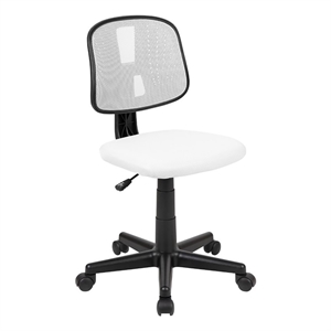Scranton & Co Modern Mesh Fabric Swivel Office Chair in White/Black