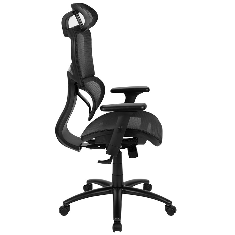 Scranton & Co Modern Ergonomic Mesh Office Desk Chair in Black