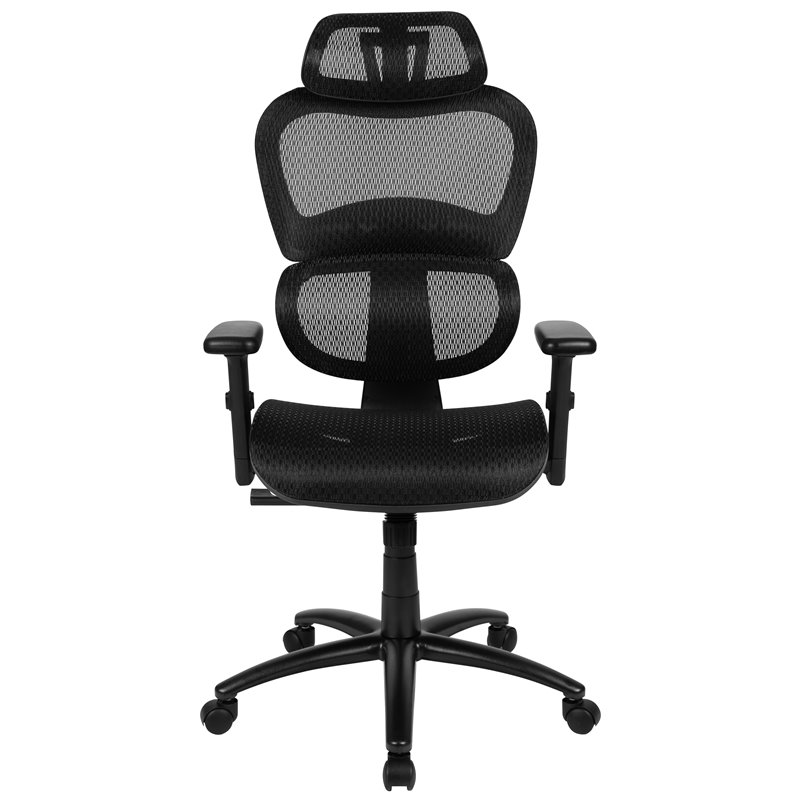 Scranton & Co Modern Ergonomic Mesh Office Desk Chair in Black