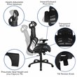 Scranton & Co Modern Ergonomic Mesh Office Desk Chair in Black