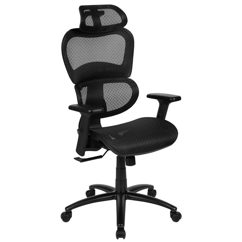 Scranton & Co Modern Ergonomic Mesh Office Desk Chair in Black
