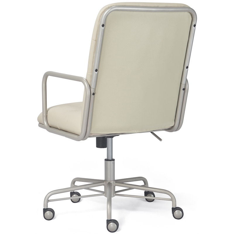Scranton & Co Modern Faux Leather Executive Desk Office Chair in White