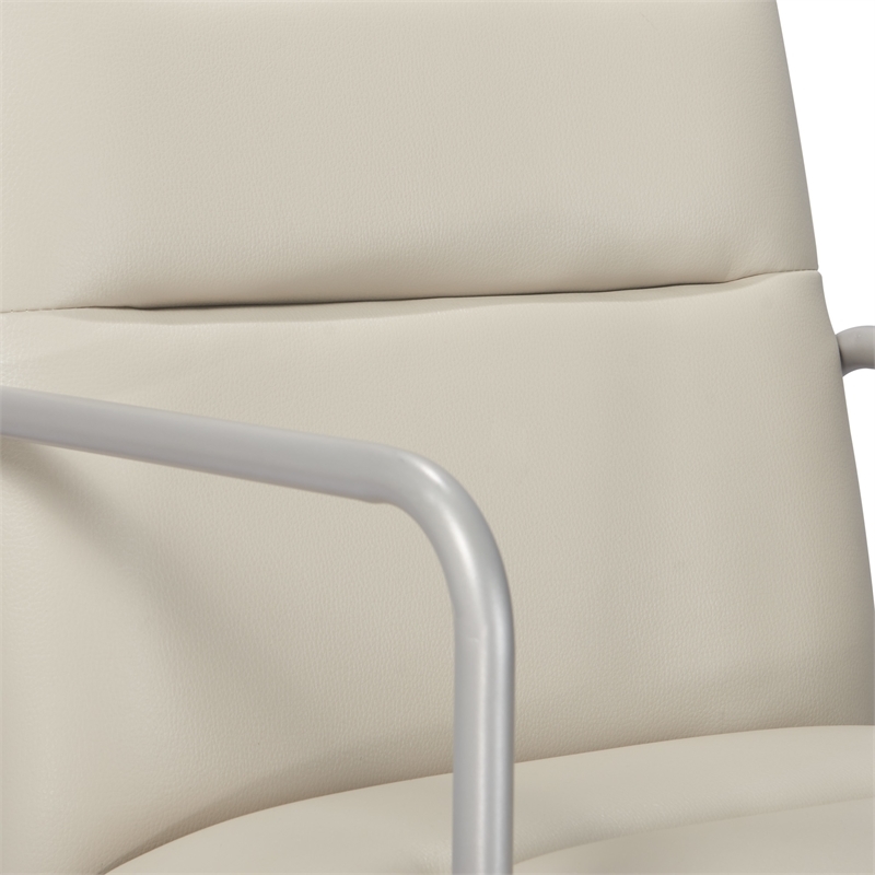 Scranton & Co Modern Faux Leather Executive Desk Office Chair in White