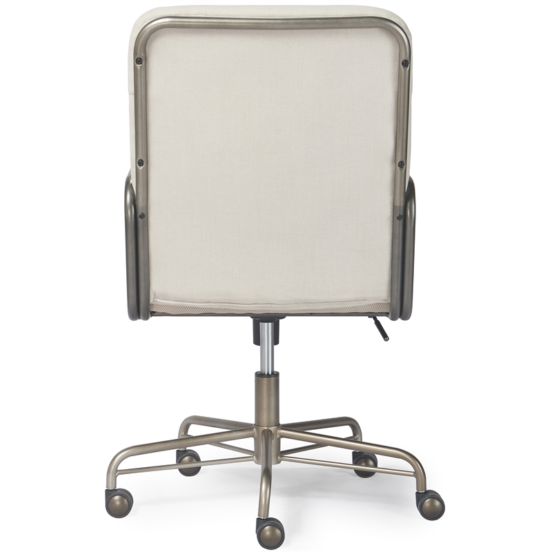 Scranton & Co Modern Executive Fabric Desk Chair in Cream