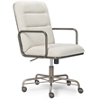 Scranton & Co Modern Executive Fabric Desk Chair in Cream