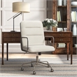 Scranton & Co Modern Executive Fabric Desk Chair in Cream