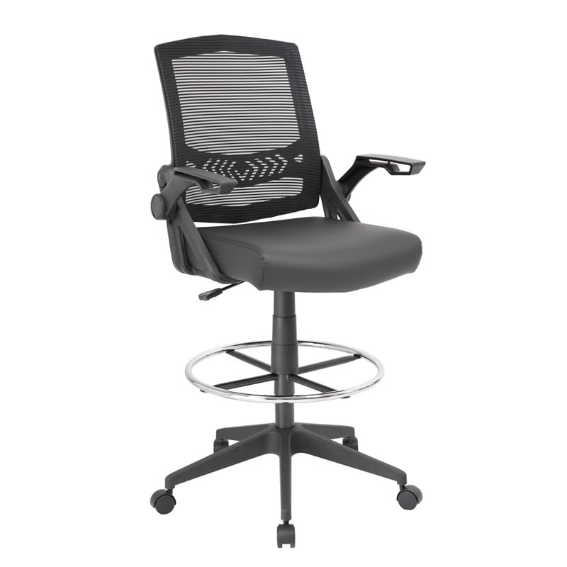 Scranton & Co Sit-Stand Adjustable Mesh Chair with Flip Arms
