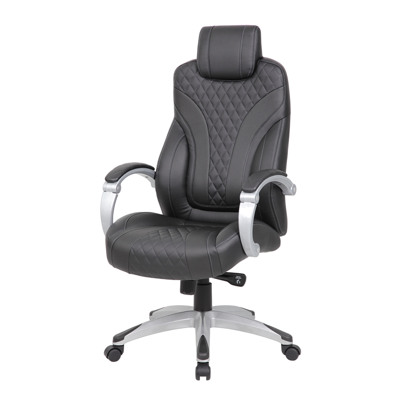 Scranton & Co Contemporary Executive Hinged Arm Chair in Black