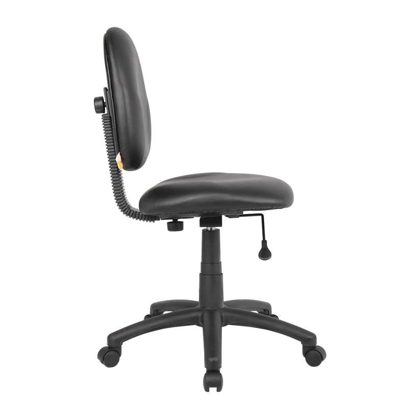 Scranton & Co Faux Leather Upholstered Wide Seat Office Swivel Chair in Black