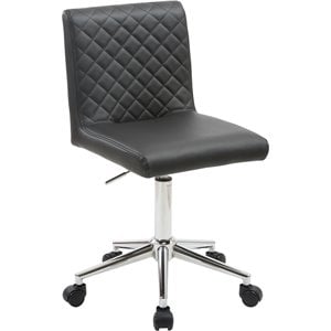 Scranton & Co 24.5&quot Faux Leather Swivel Office Chair in Black
