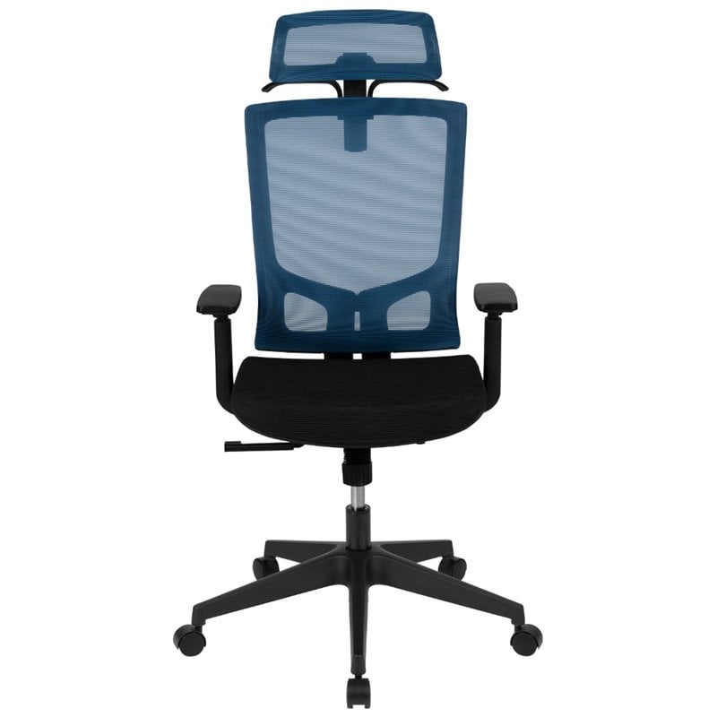 Scranton & Co High Back Ergonomic Mesh Office Swivel Chair in Blue and Black