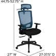 Scranton & Co High Back Ergonomic Mesh Office Swivel Chair in Blue and Black