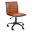 Scranton & Co Contemporary Vinyl Low Back Swivel Office Chair in Brown
