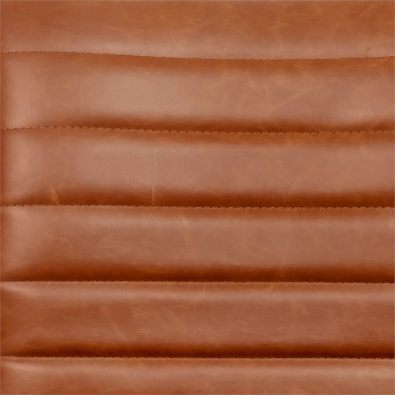 Scranton & Co Contemporary Vinyl Low Back Swivel Office Chair in Brown