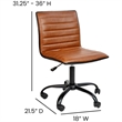 Scranton & Co Contemporary Vinyl Low Back Swivel Office Chair in Brown