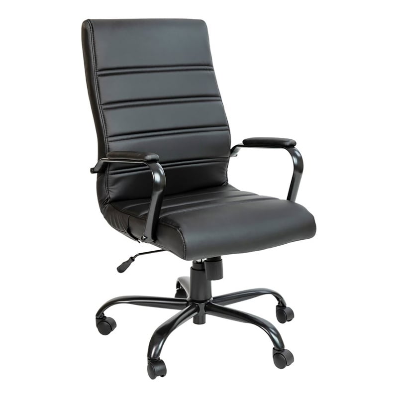 Scranton & Co Contemporary Faux Leather High Back Office Chair in Black