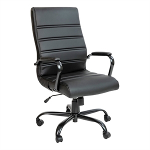 Scranton & Co Contemporary Faux Leather High Back Office Chair in Black