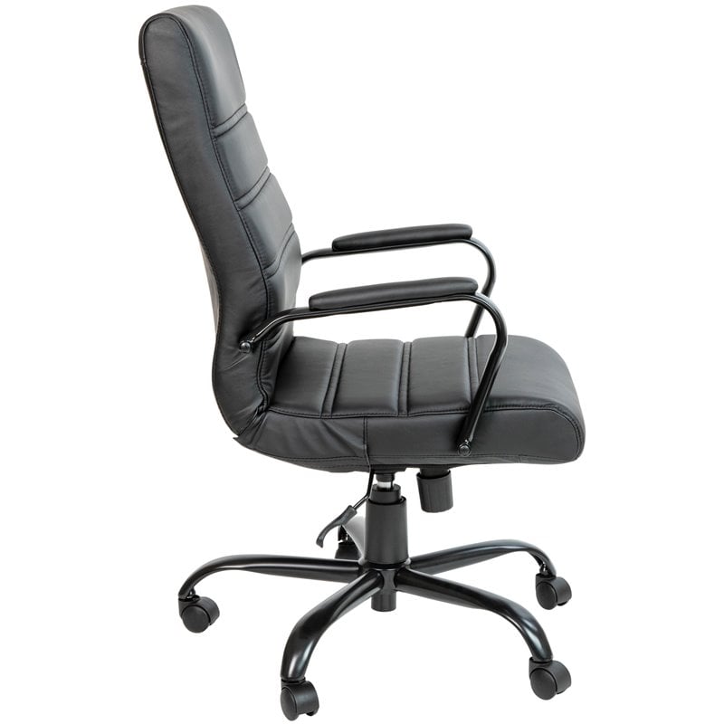 Scranton & Co Contemporary Faux Leather High Back Office Chair in Black
