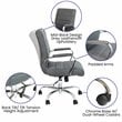 Scranton & Co Modern Leather Mid-Back Office Swivel Chair in Gray