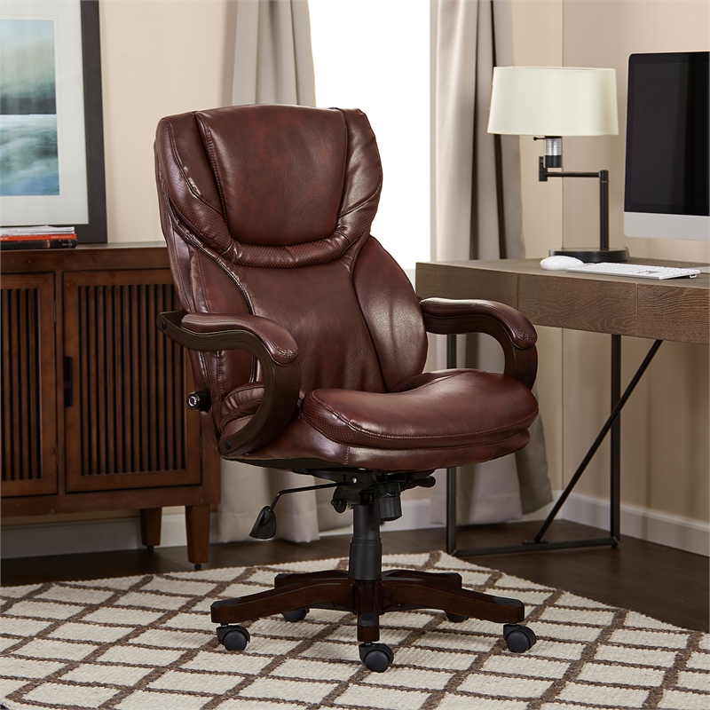 Scranton & Co Executive Office Chair in Brown Bonded Leather