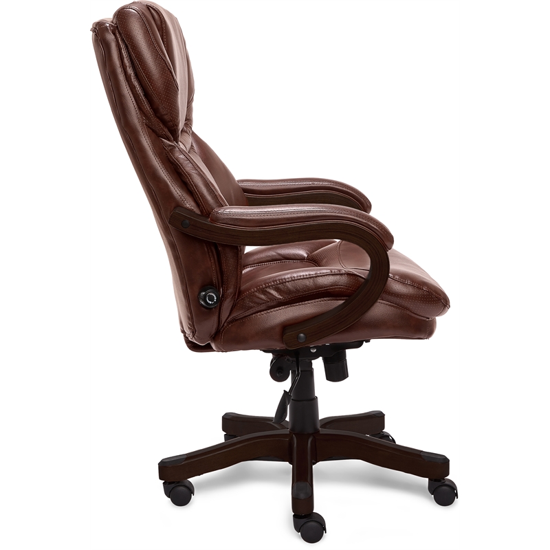 Scranton & Co Executive Office Chair in Brown Bonded Leather