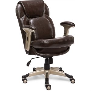 scranton & co modern office chair in chocolate bonded leather