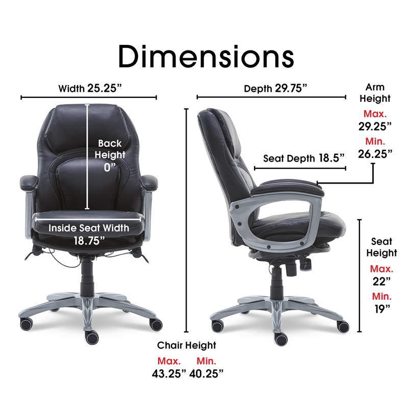 Scranton & Co Executive Office Chair in Black Bonded Leather