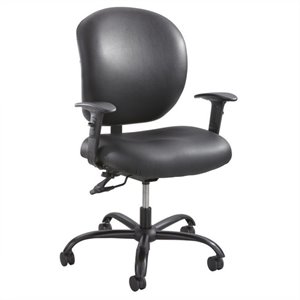 scranton & co contemporary task office chair in black vinyl